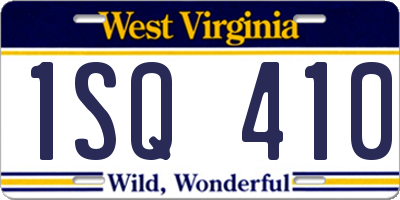 WV license plate 1SQ410