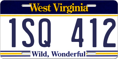 WV license plate 1SQ412