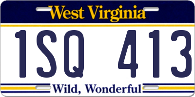 WV license plate 1SQ413