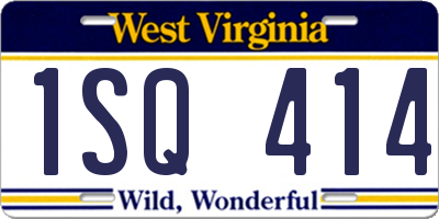 WV license plate 1SQ414