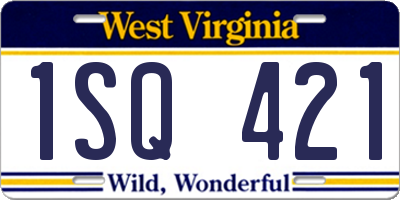 WV license plate 1SQ421