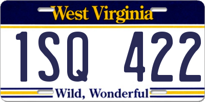 WV license plate 1SQ422