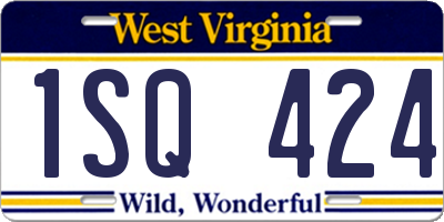 WV license plate 1SQ424