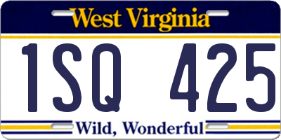 WV license plate 1SQ425