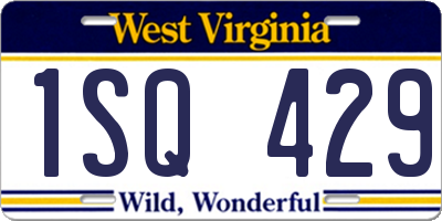 WV license plate 1SQ429