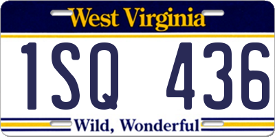WV license plate 1SQ436