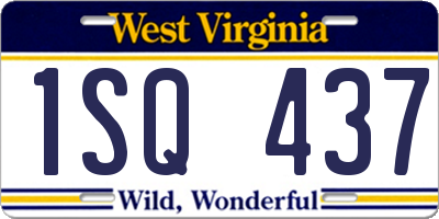 WV license plate 1SQ437