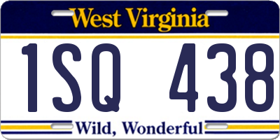 WV license plate 1SQ438
