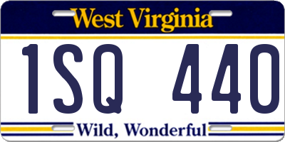 WV license plate 1SQ440