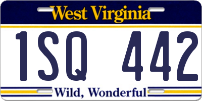 WV license plate 1SQ442