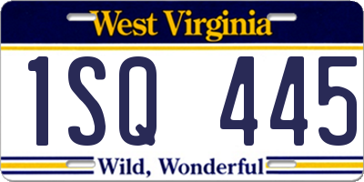 WV license plate 1SQ445