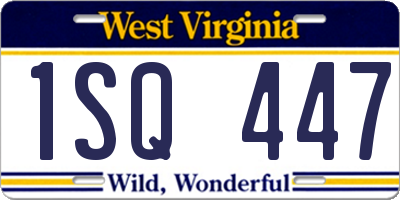 WV license plate 1SQ447