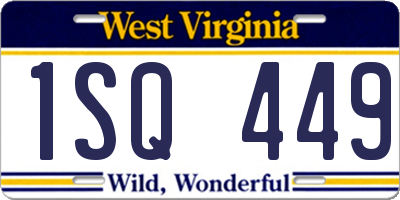 WV license plate 1SQ449