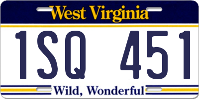 WV license plate 1SQ451
