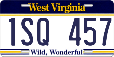 WV license plate 1SQ457