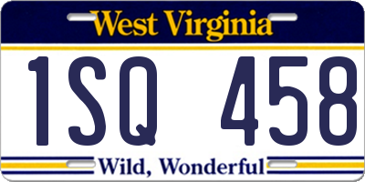 WV license plate 1SQ458