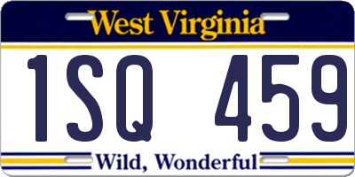 WV license plate 1SQ459