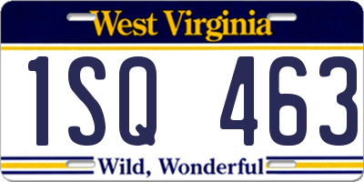 WV license plate 1SQ463