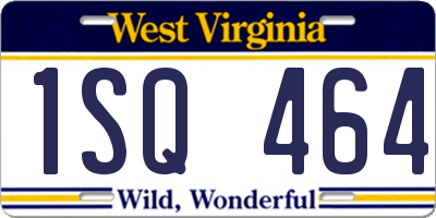 WV license plate 1SQ464
