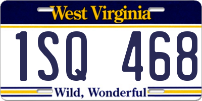 WV license plate 1SQ468