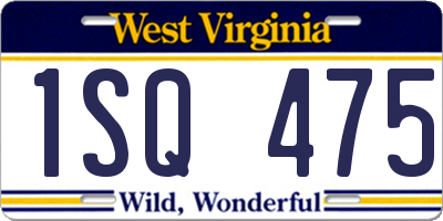 WV license plate 1SQ475