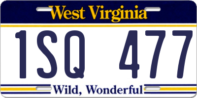 WV license plate 1SQ477