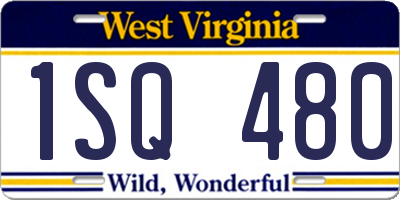 WV license plate 1SQ480
