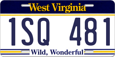 WV license plate 1SQ481