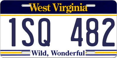 WV license plate 1SQ482