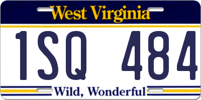 WV license plate 1SQ484