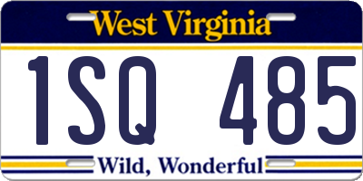 WV license plate 1SQ485
