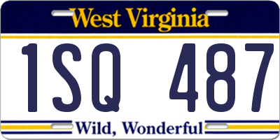 WV license plate 1SQ487