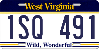 WV license plate 1SQ491
