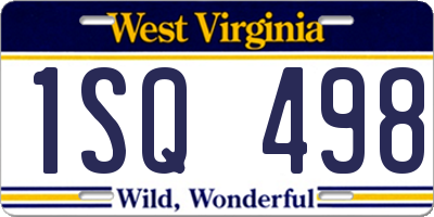 WV license plate 1SQ498