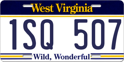 WV license plate 1SQ507