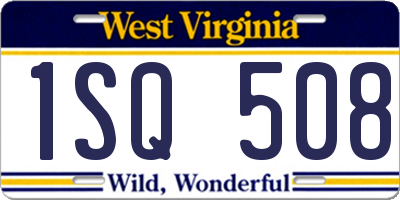 WV license plate 1SQ508