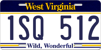 WV license plate 1SQ512