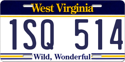 WV license plate 1SQ514