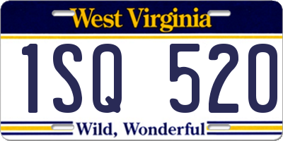 WV license plate 1SQ520