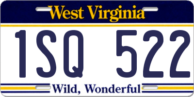 WV license plate 1SQ522