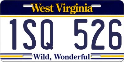 WV license plate 1SQ526