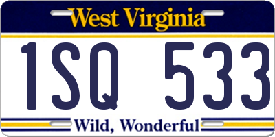 WV license plate 1SQ533