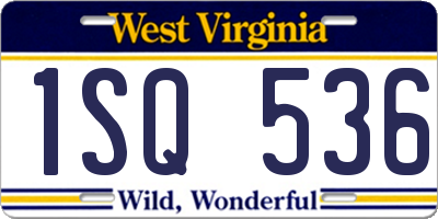 WV license plate 1SQ536