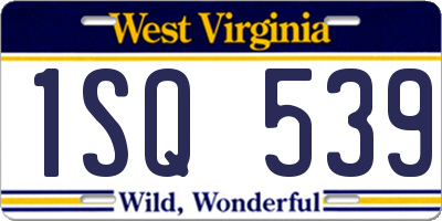 WV license plate 1SQ539