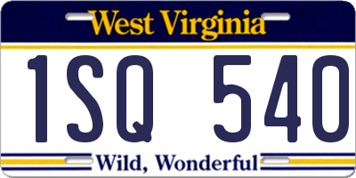 WV license plate 1SQ540