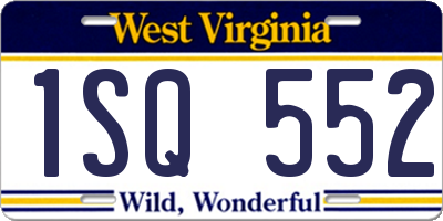 WV license plate 1SQ552