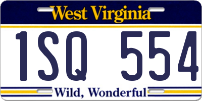 WV license plate 1SQ554