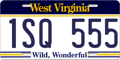 WV license plate 1SQ555