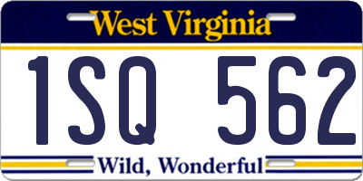 WV license plate 1SQ562