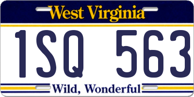 WV license plate 1SQ563
